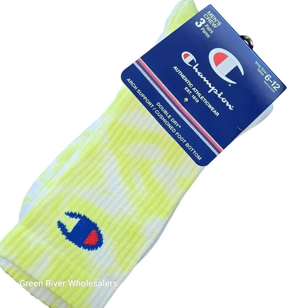 New Champion Crew Socks 3-Pair Pack Athletic Arch‎ Support Cushioned Men's 6-12